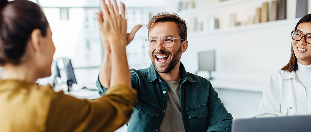 Image showing an extrovert thriving in a collaborative office environment.