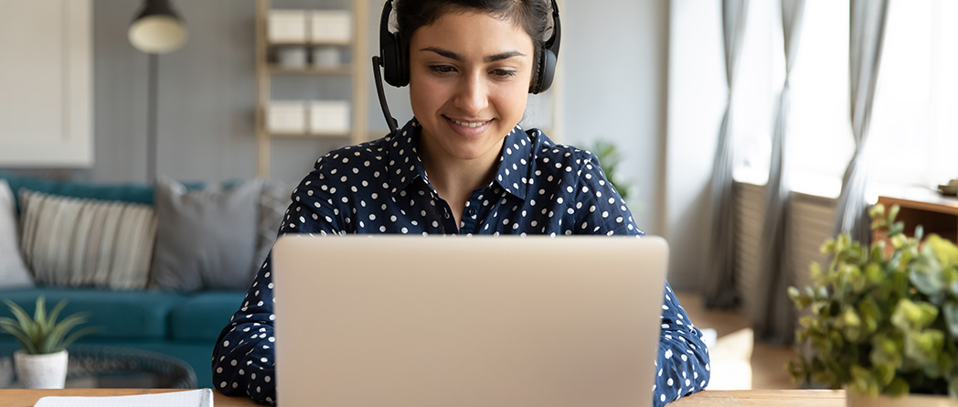 An image showing an introvert working effectively in a quiet, focused environment.