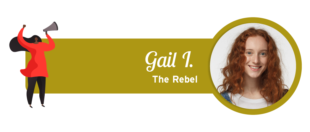 'The Rebel' archetype with an illustration of a person shouting through a megaphone