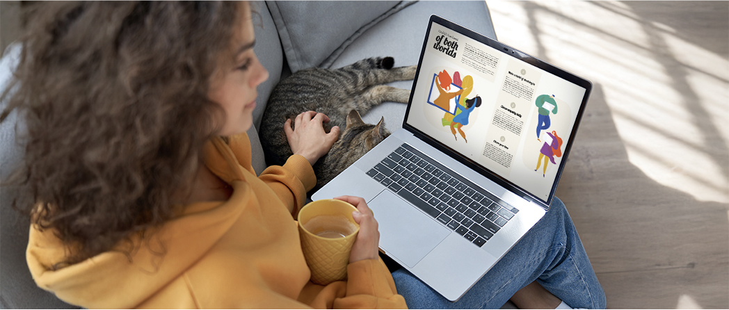 Person reading a PDF report and journaling, symbolizing personal growth and emotional insight