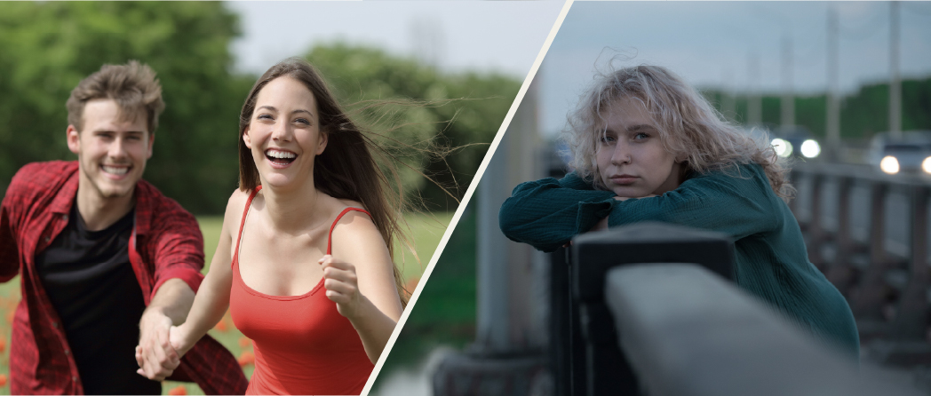 Enneagram Type 7 and Type 4 personalities reacting differently to change—spontaneity vs. introspection